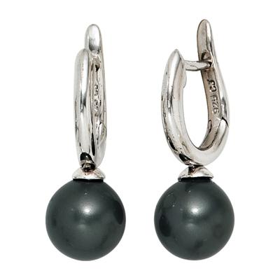Perlenohrringe JOBO, silber (silber 925), Ohrringe, Damen, Perlen Silber 925 (Sterlingsilber), Perlen, Silber 925 (Sterlingsilber), 925 Silber mit synthetischen Perlen