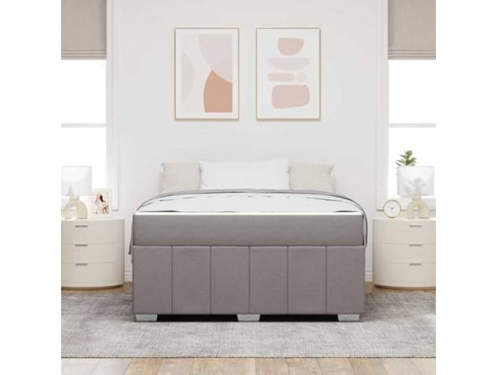 KTHLBRH Bett Taupe 140 x 200 cm mit Matratze und Lattenrost Atmungsaktives Gewebe, Lattenrost aus Holz, Unterstützung 280 kg, einfache Montage