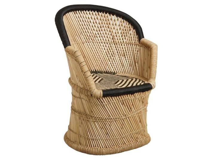 Fauteuil en roseau bicolore