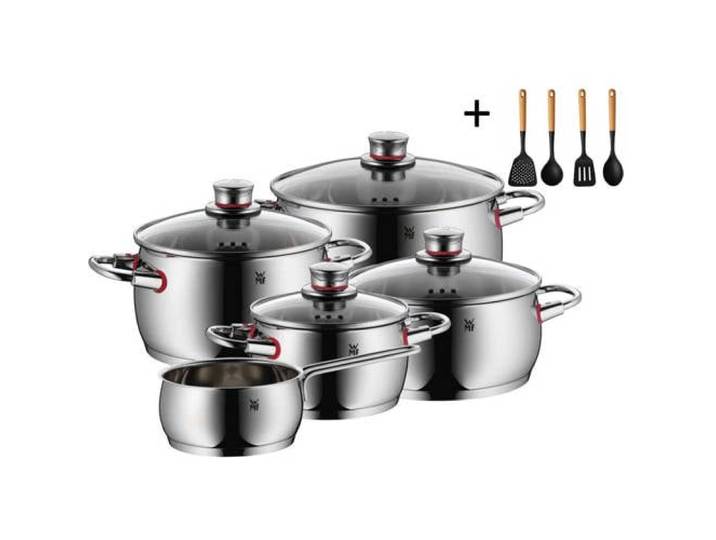 WMF WMF Pannenset Quality One - RVS 5-Delig Inclusief GRATIS Kookgerei set - Kookpan ø 16, 20, 20 en 24 cm en Steelpan ø 16 cm