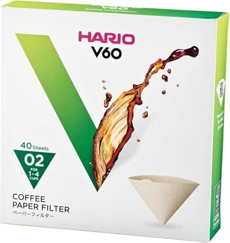 Hario Misarashi Papierfilter V60-02, ungebleicht, 40 St, 40 Stück