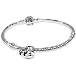 Pandora 68305 Damen-Silberarmband Hängendes Faultier Geschenkset, 19 cm