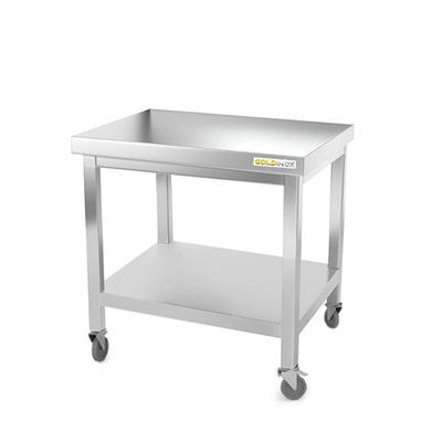 Arbeitstisch aus Edelstahl Unterbau 700 x 700 mm auf Rollen PREMIUM / GOLDINOX