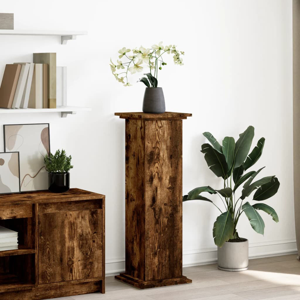 17 Stories Ruot 1 Tier Plant Stand Smoked oak