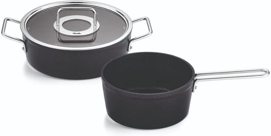 Topf-Set FISSLER "Adamant", schwarz, Töpfe, Made in Germany