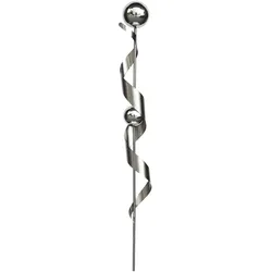 Edelstahl Garten Dekoration Design Beet Stecker Spiralen Kugel Erdspieß H 140 cm