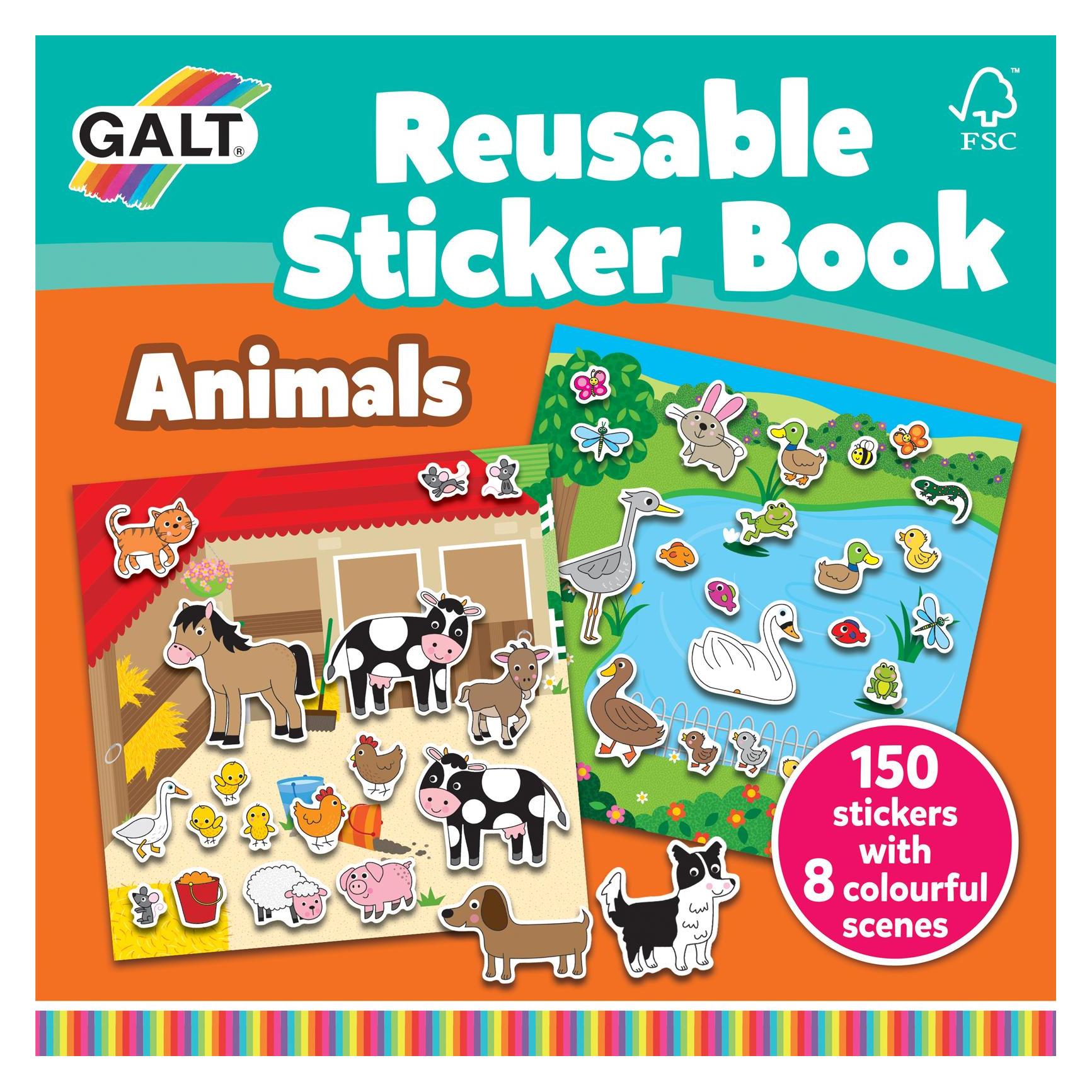 GALT Reusable Sticker Book - Animals (31005098) (150 Sticker) (31005098)