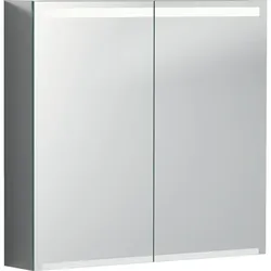 Geberit Option Spiegelschrank mit Beleuchtung, zwei Türen, 75x70x15 cm, außen und innen verspiegelt