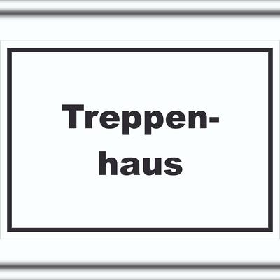 HB-Druck Treppenhaus Schild mit Text Stufen steigen waagerecht A5 (148x210mm)