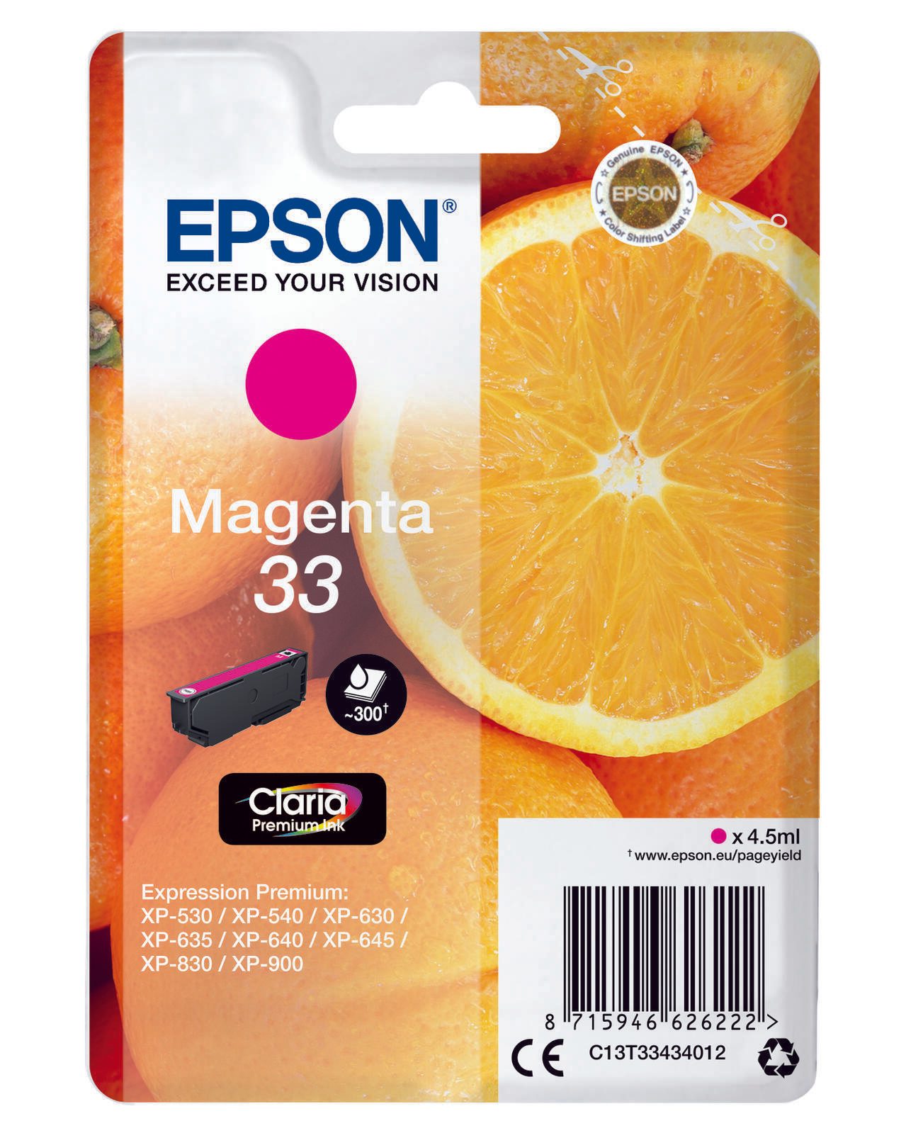 Epson Original 33 Orange Druckerpatrone - magenta (C13T33434012)