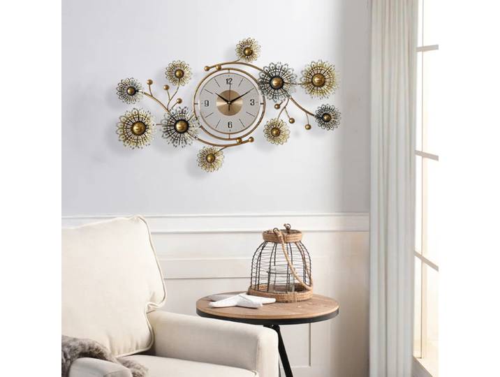 Horloge murale silencieuse en fer pour la décoration de la chambre