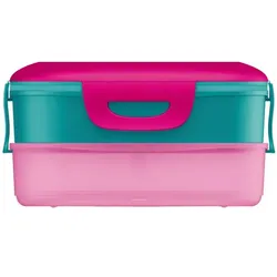 Maped Brotbox 3in1 Barbie mehrfarbig, Lunchbox, Pink, Türkis, Mehrfarbig