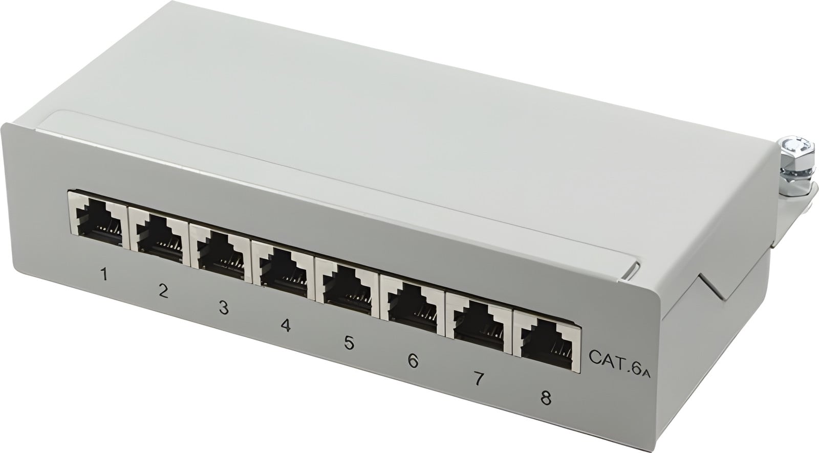 LogiLink Patchpaneel CAT 6A STP, 8 poorten, tafel/wandmontage, grijs