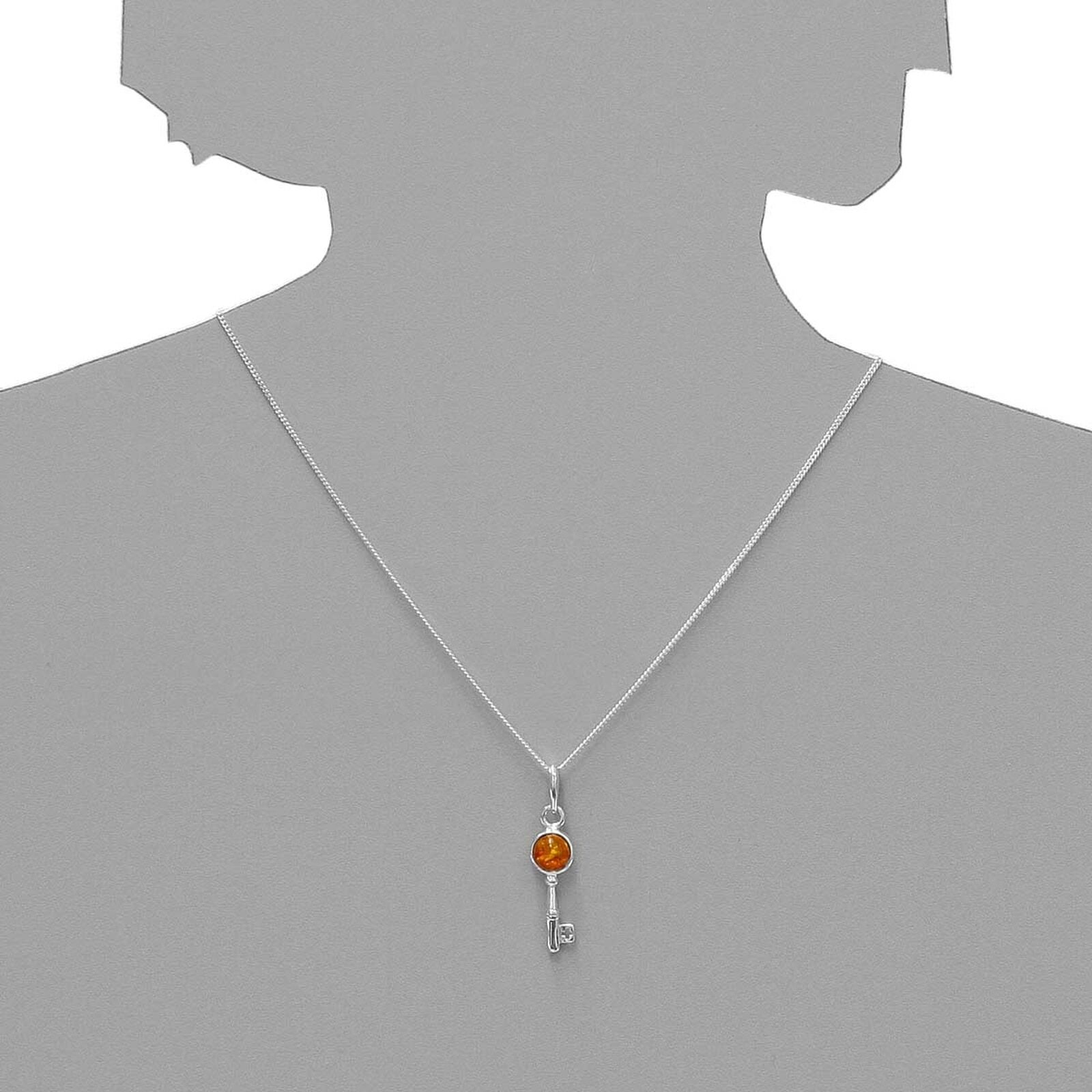 Kettenanhänger OSTSEE-SCHMUCK "Ostsee-Schmuck Anhänger Schlüssel Anhänger Schlüssel", weiß (weiß, neutral), Schmuckanhänger, Damen, 40 x 10mm, Silber 925 (Sterlingsilber), 2,3 g, Kettenanhänger