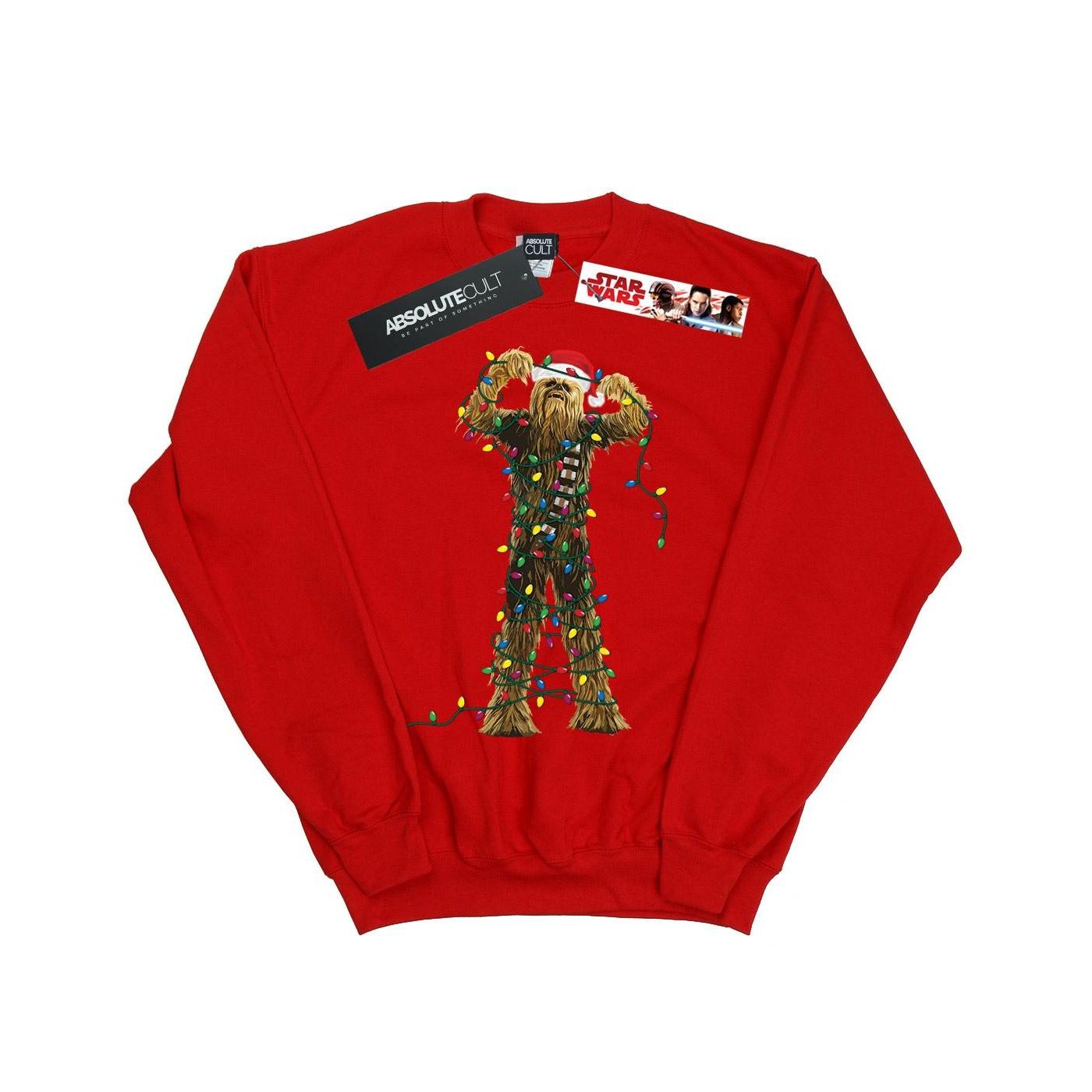Star Wars Jongens Chewbacca Kerstverlichting Sweatshirt (Rood)