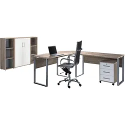 Büro Office Edition Set 2 Weiß/Sonoma Eiche