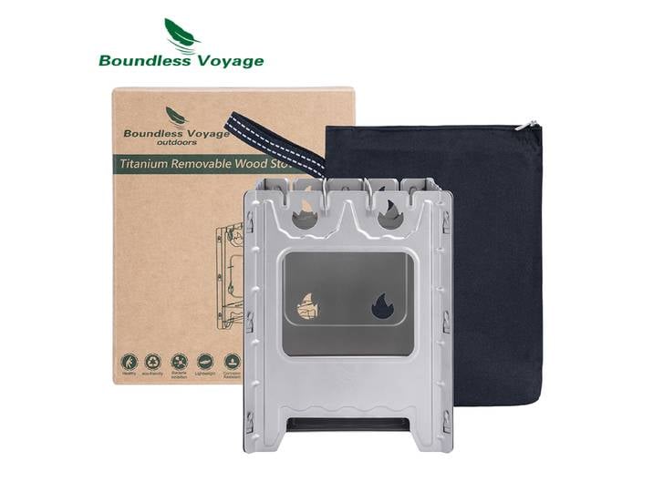 Boundless Voyage-Réchaud de camping en titane, réchaud à bois portable, multi-carburants, adapté pour la randonnée en plein air, le barbecue