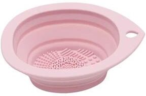 Uplift Treasures Foldable Silicone Makeup Brush Cleaner Bowl pink