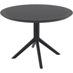 CLP Gartentisch wetterfest stabil Sky, Bistrotisch rund Ø 105 cm Höhe 74 cm, Outdoortisch Polypropylen UV-beständig winterfest