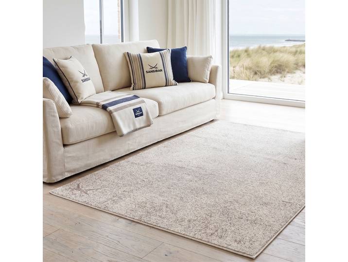 Teppich SANSIBAR Heide SA-036 , beige, B:133cm H:10mm L:190cm, Polypropylen, Teppiche, Teppich, modernes Design, Motiv, gekreuzte Säbel, Wohnzimmer