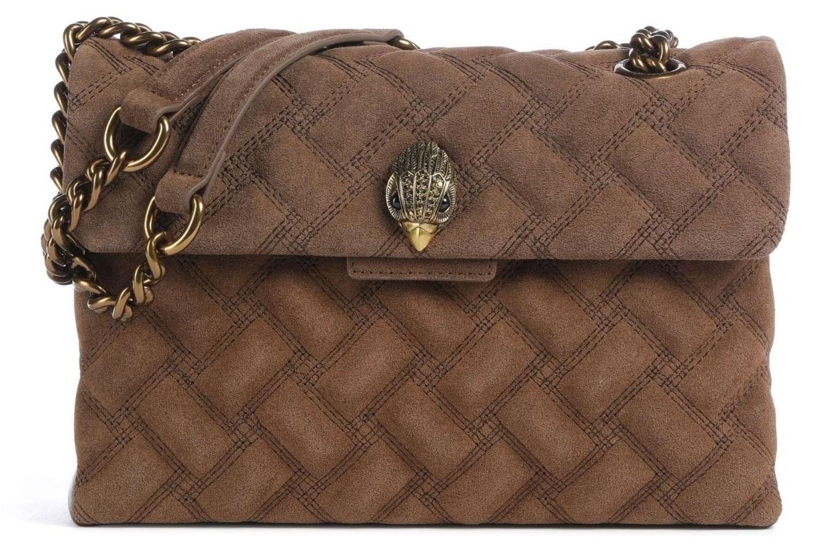 KURT GEIGER LONDON LEATHER KENSINGTON BAG Brown