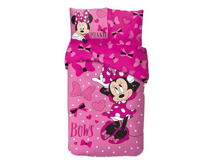 Disney Minnie Mouse dekbedovertrekset, 1 dekbedovertrek + 1 kussensloop, 100% katoen (Minnie Disney beddengoedset, 140 x 200 cm)