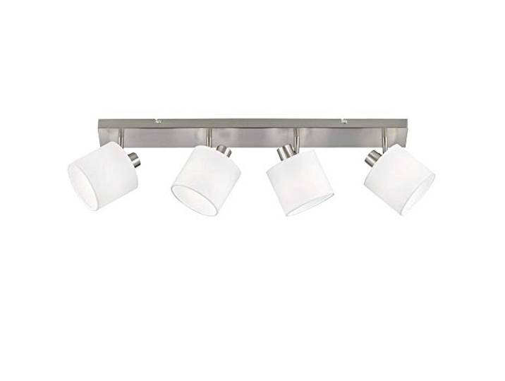 Reality Leuchten Tommy R80334001 Spotbalken, Nickel Matt, Stoffschirm Weiß