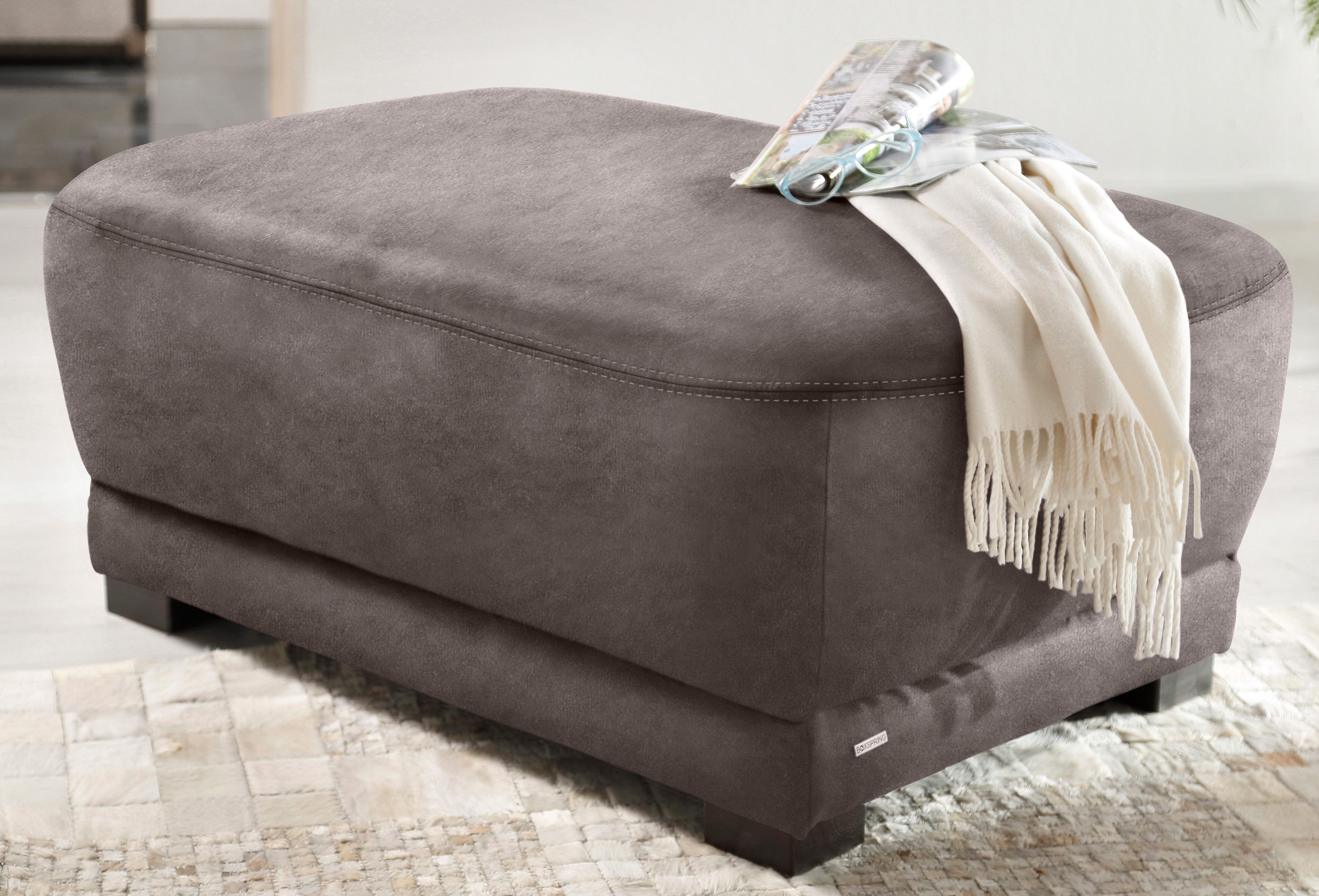 Polsterhocker HOME AFFAIRE "Telos", grau, B:109cm H:46cm T:78cm, Chenille (100% Polyester);dicke Luxus-Microfaser in Lederoptik (100% Polyester);Microfaser PRIMABELLE (100% Polyester), Hocker, Polsterhocker, passend zum "Telos" ecksofa, in 3 Bezugsqualitä