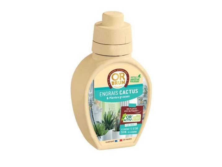 OR BRUN : Engrais liquide pour cactus et plantes succulentes\, organique\, NPK 2\,5-3-4\, Or'Activ\, 250 ml\, pour plantes d'intérieur