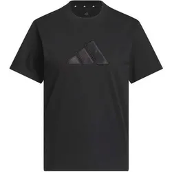ADIDAS Damen Shirt SATIN-FILLED LOGO GRAFIK, Größe M in Schwarz Schwarz