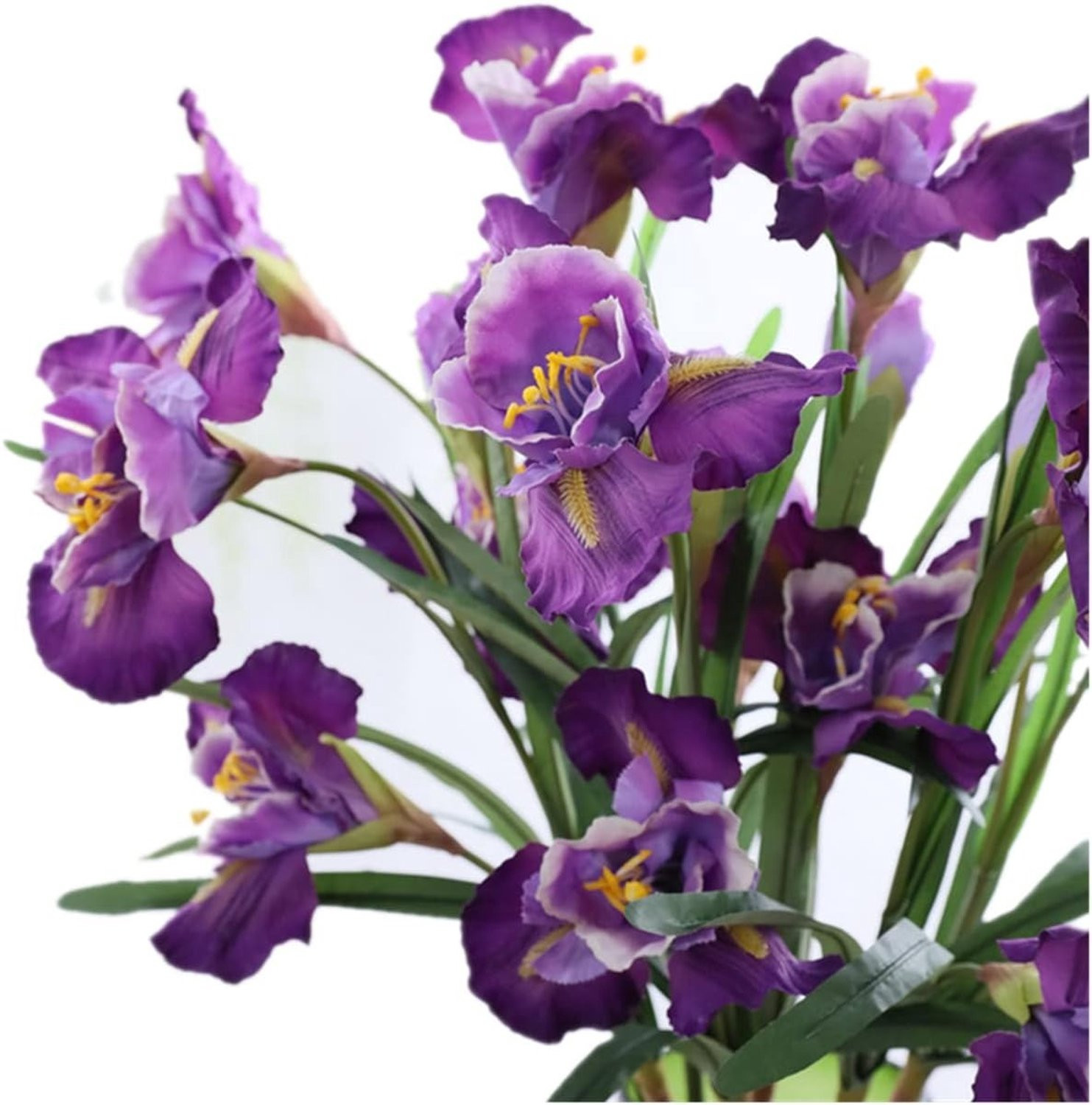 Artificial Iris Bloemboeket - 3 Stuks Zijde Bloemen met 9 Cups, 91cm - Paars