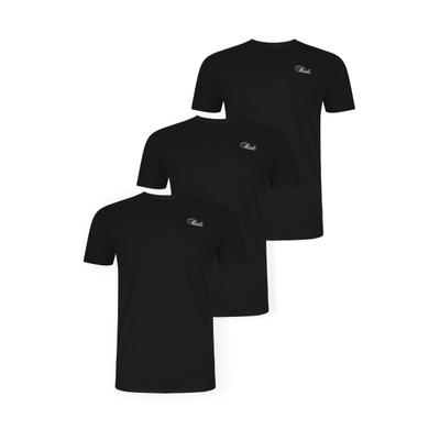 T-Shirt SIKSILK "SikSilk Pack of 3 Muscle Fit T-Shirts", Herren, Gr. XS, schwarz, 95% Baumwolle, 5% Elasthan, unifarben, skinny fit, Rundhals, Shirts T-Shirt