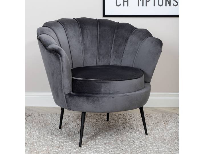 Fauteuil Calais Gris/Gris lumineux Velours 83 x 76 x 77cm