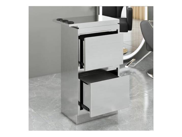 Aufbewahrungsschrank Aus Edelstahl Für Kosmetiksalons Multifunktionaler Metallschrank Für Kosmetiksalons, Barbershops Und Zahnarztpraxen(Silver,45x30x78 cm)