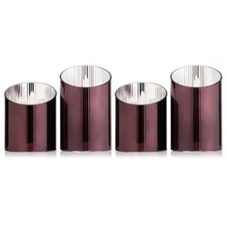 ELAMBIA 4 LED-Kerzen mit Wachsspiegel im Glaskörper je 2x H 10, 12,5 cm
