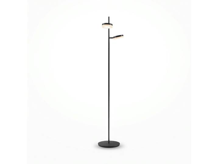 Lampadaire noir LED – 2 lampes disques articulées OCALA