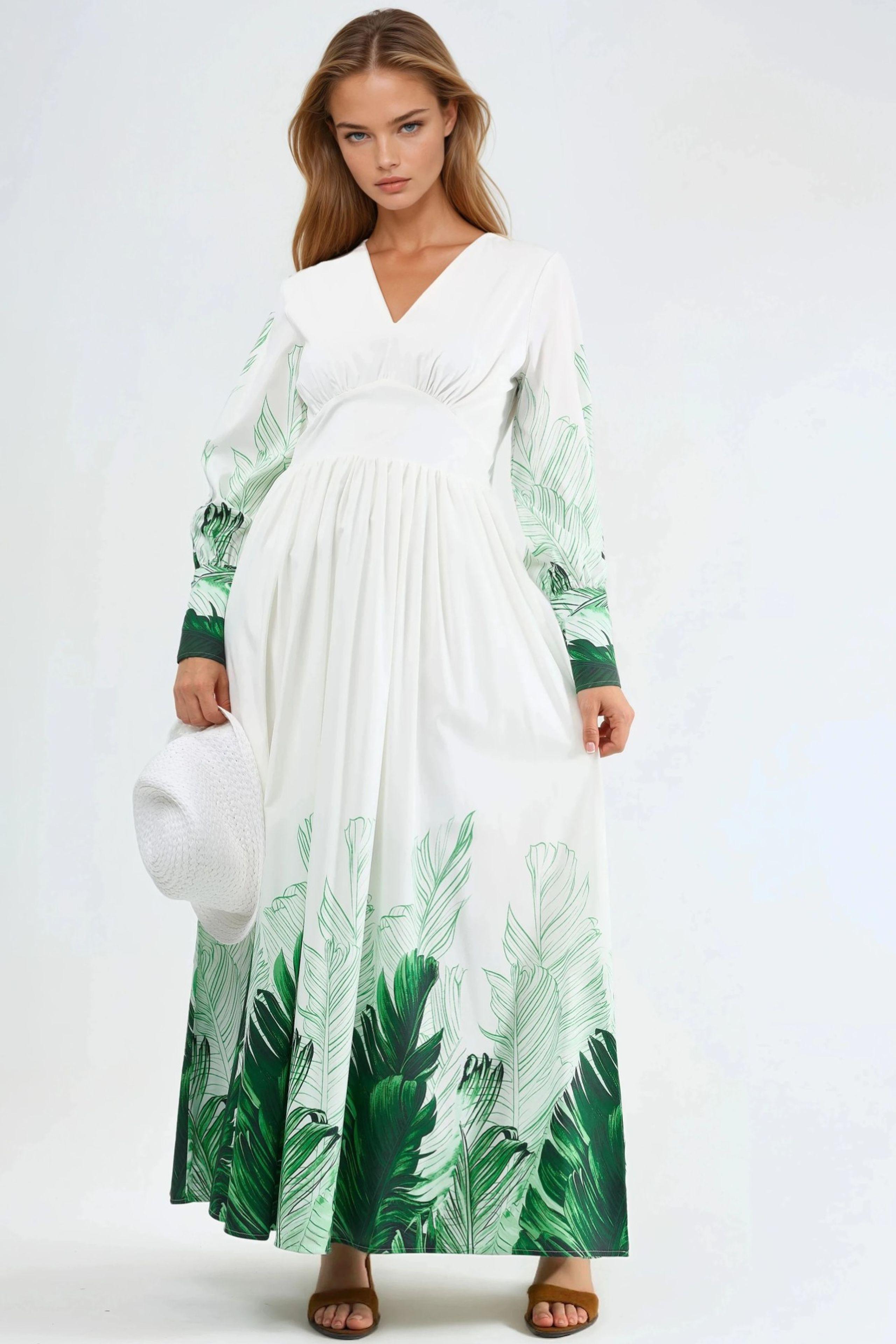 Tropisches Blumenmuster Maxikleid