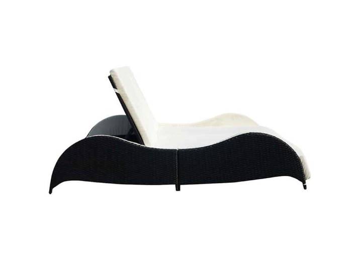 VIDAXL Mobilier d'extérieur Chaise longue double - avec coussin - Résine tressée - Noir Conception pratique 19319