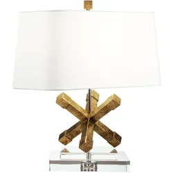 Elstead Lighting, Tischlampe, Jackson Square Tischleuchte E27 Gebeiztes Gold Creme (E27)
