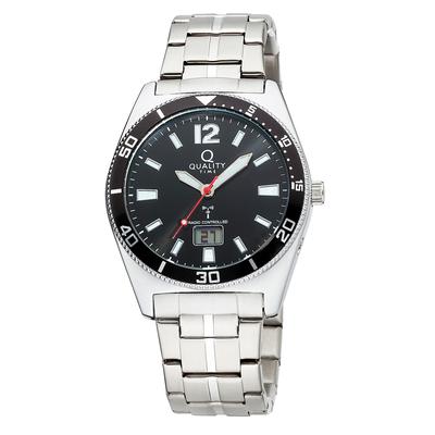 Funkuhr, schwarz, Armbanduhren, Herren, Funkuhr