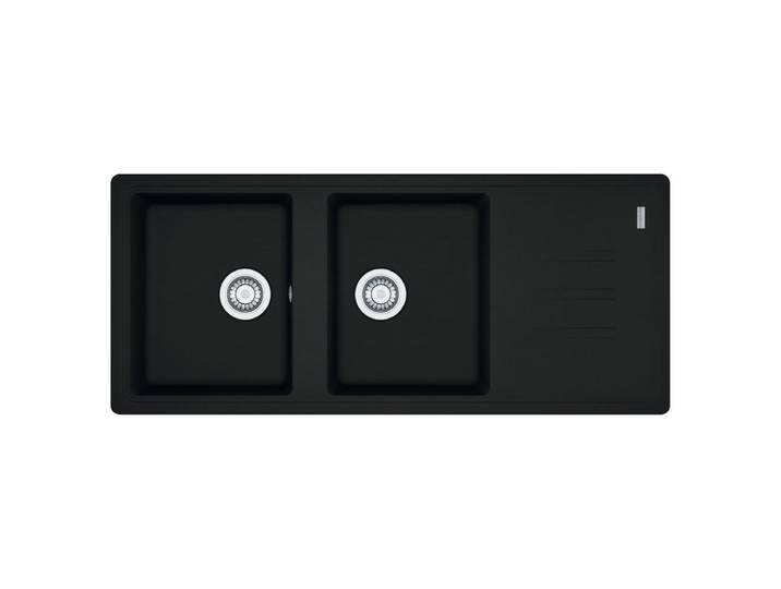 Evier granit 2 bacs MALTA 116 x 50 cm noir