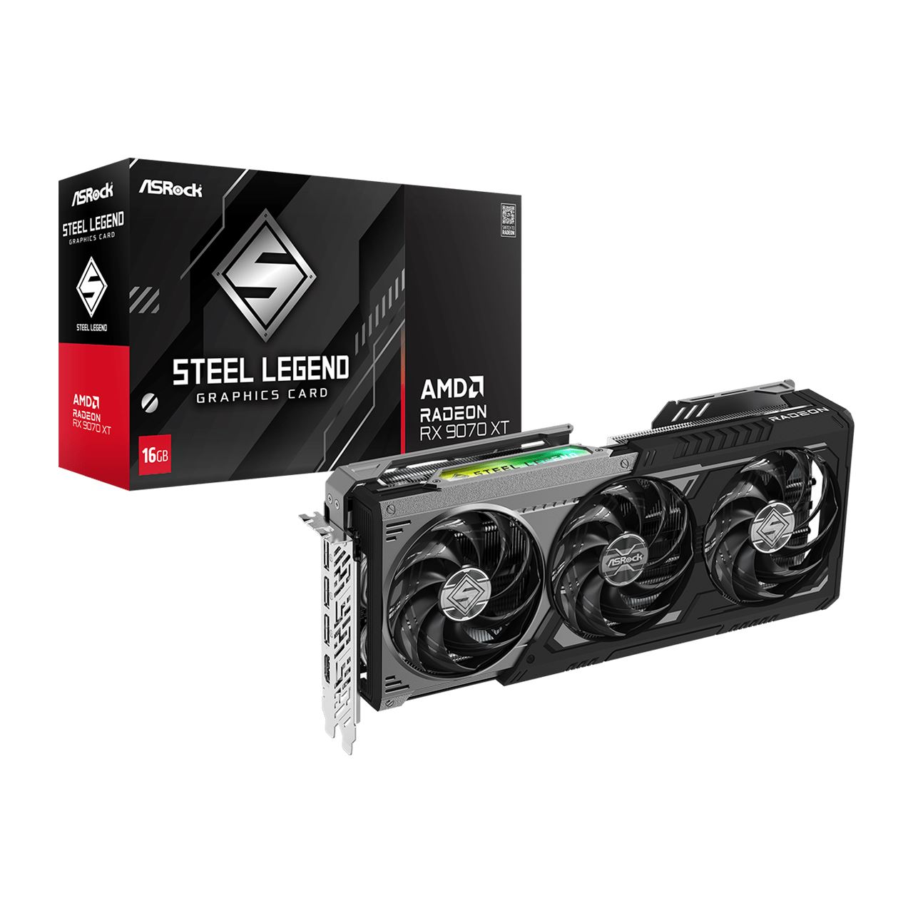 16GB ASRock Radeon RX 9070 XT Steel Legend Dark Aktiv PCIe 5.0 x16 (Retail)