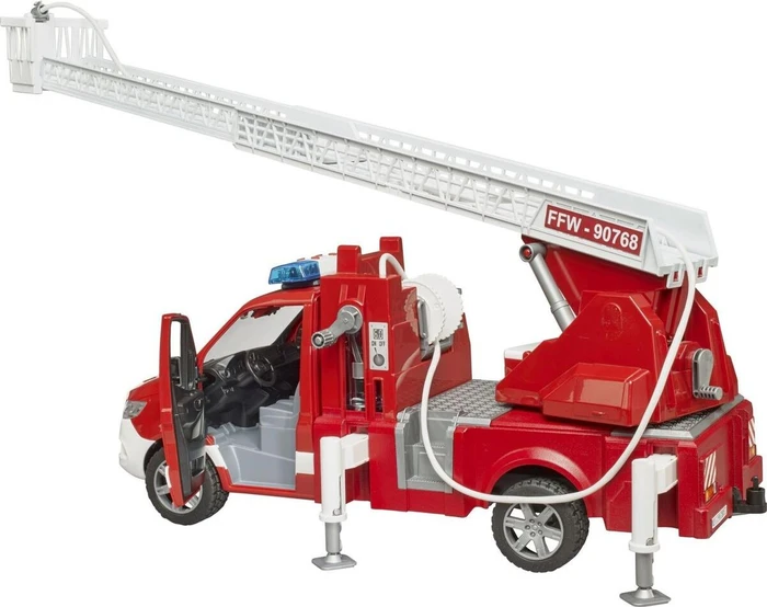 Bruder -MB Sprinter Feuerwehr m. Drehleiter, Pumpe und L+S Modul