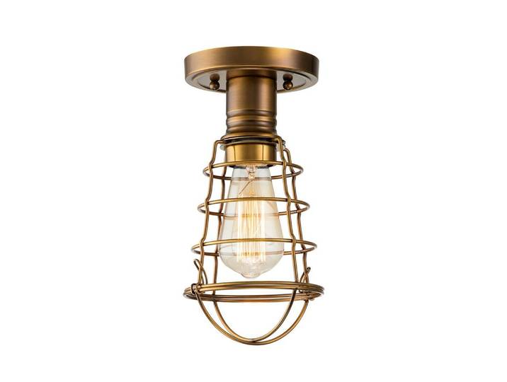 Industrie-Deckenleuchte Nordica Mixon Steel Antique Brass 1 Light E27
