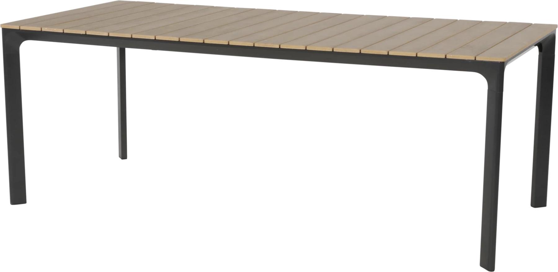 Tisch - 200x90cm - Aluminium & Polywood - Teakoptik