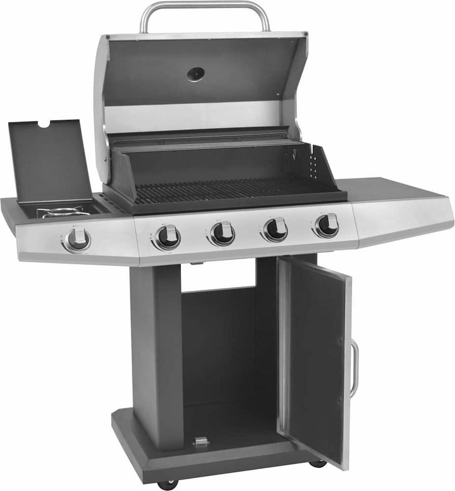 vidaXL Gas Grill Silber Edelstahl