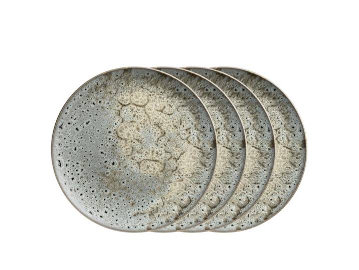 Mäser Speisetellerset Carellia, Grau, Keramik, 4-teilig, rund, 2.5 cm, Made in Europe, Essen & Trinken, Geschirr, Teller, Speiseteller
