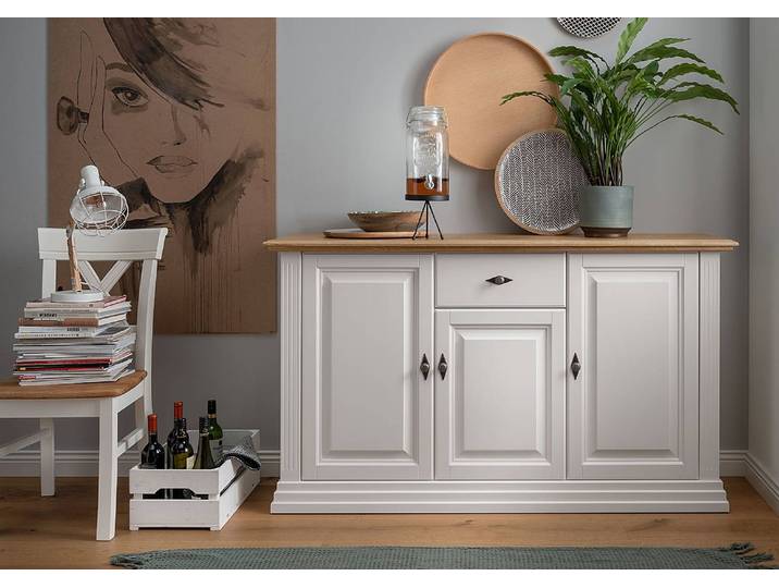 Massives Sideboard 157cm Weiß