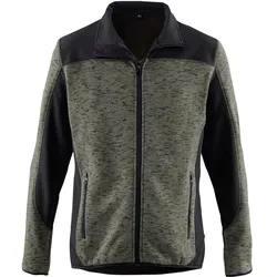 Strickfleecejacke "ESSENTIAL" - XL - oliv/schwarz