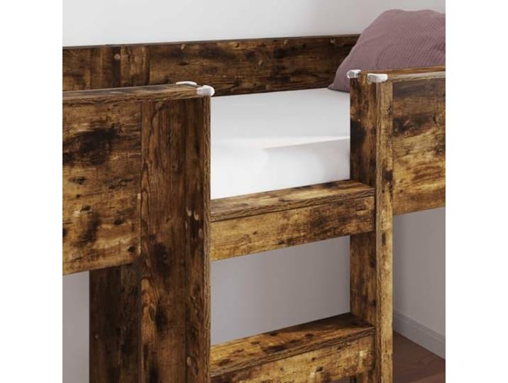 KTHLBRH Etagenbett Eiche Rauchgrau 100 x 200 cm Technisches Holz, 2 Ebenen, für Kinderzimmer, Montage erforderlich